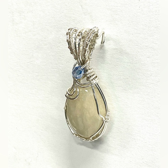 HANDCRAFTED MOONSTONE Hand Wrapped Statement Pendant, Artisan Handmade Jewelry - Picture 6 of 10